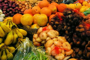 水果,市场,店,超市,购物,食品,蔬菜,坚果,香蕉,葱,葡萄果实,桔子
